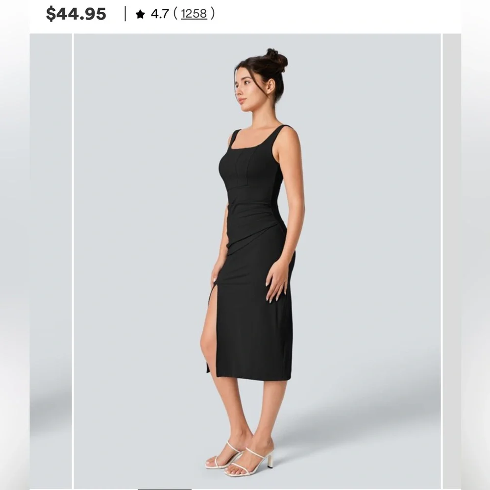 Halara Ruched Bodycon Midi Dress - Picture 3 of 15